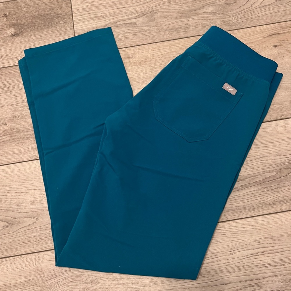 Figs Livingston basic scrub pants, SZ XS, teal green